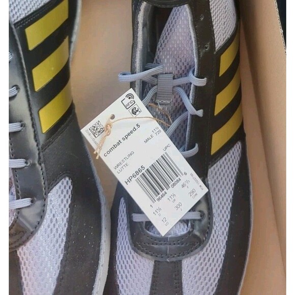Adidas Combat Speed 5 Wrestling Shoes Size 12 Mens Black/Grey/Gold HP6865 NWOB main image 6